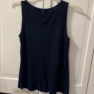 Chaps Navy Sleeveless Blouse